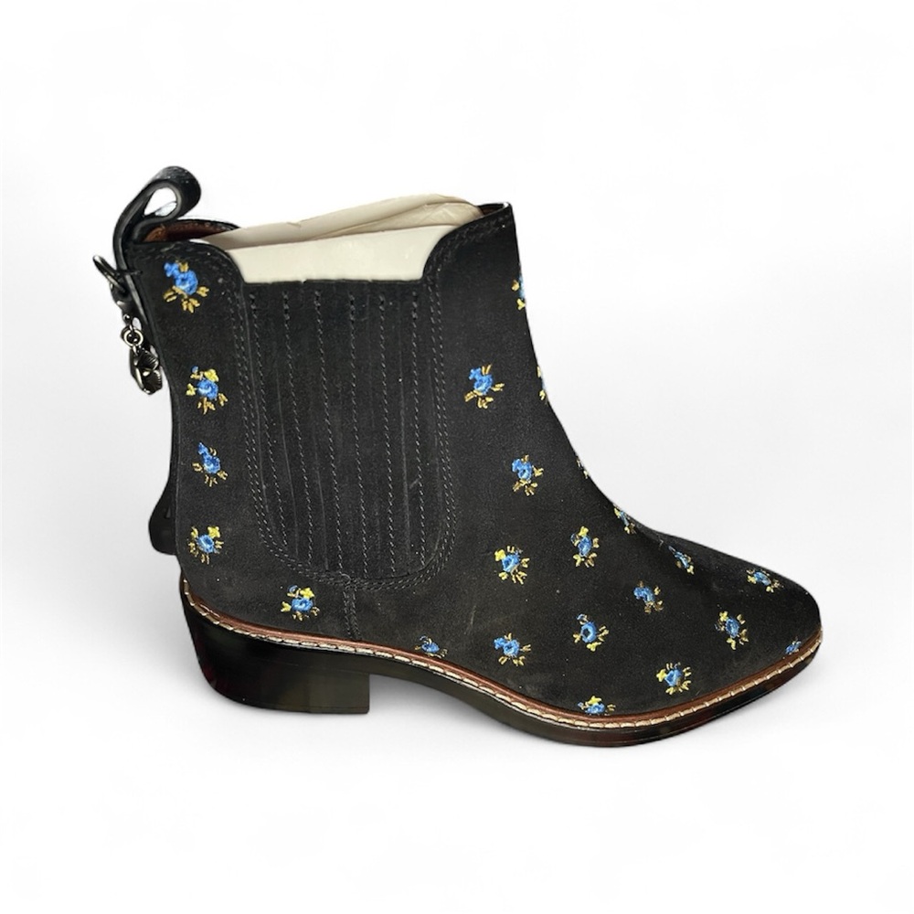 (Flaw) Coach Bowery Chelsea boot black floral